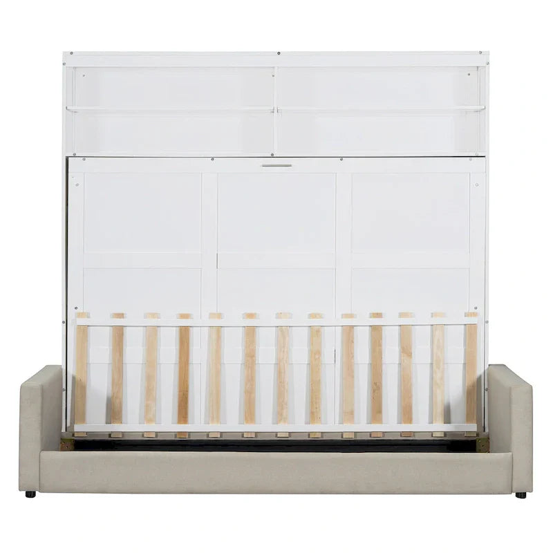 Queen Murphy Bed with Sofa - 2 - in - 1 Design, Storage Solutions & Dual - Piston Mechanism