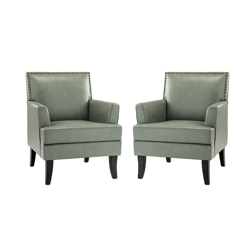 Nileus Set of 2 Modern Classic Polyester Accent Chairs with Solid Wood Legs by HULALA HOME
