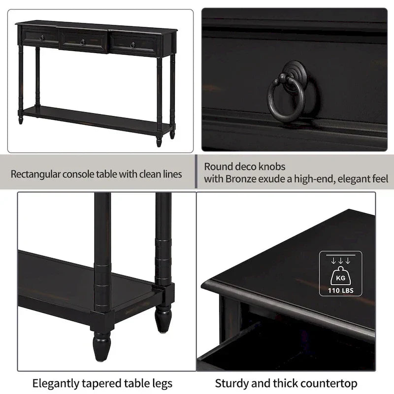 Entryway Console Table with Drawers - Stylish Sofa Table